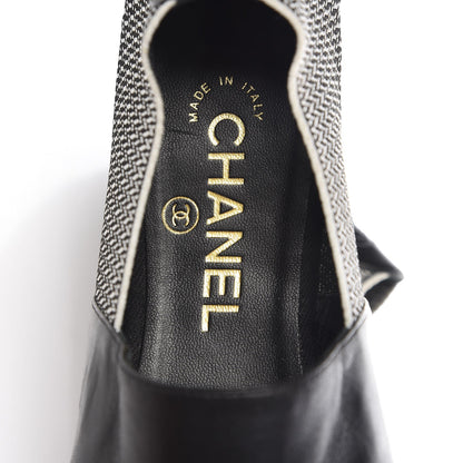 Chanel Lambskin Fabric Camellia Moccasin Flats 41 Black White 9 of 10