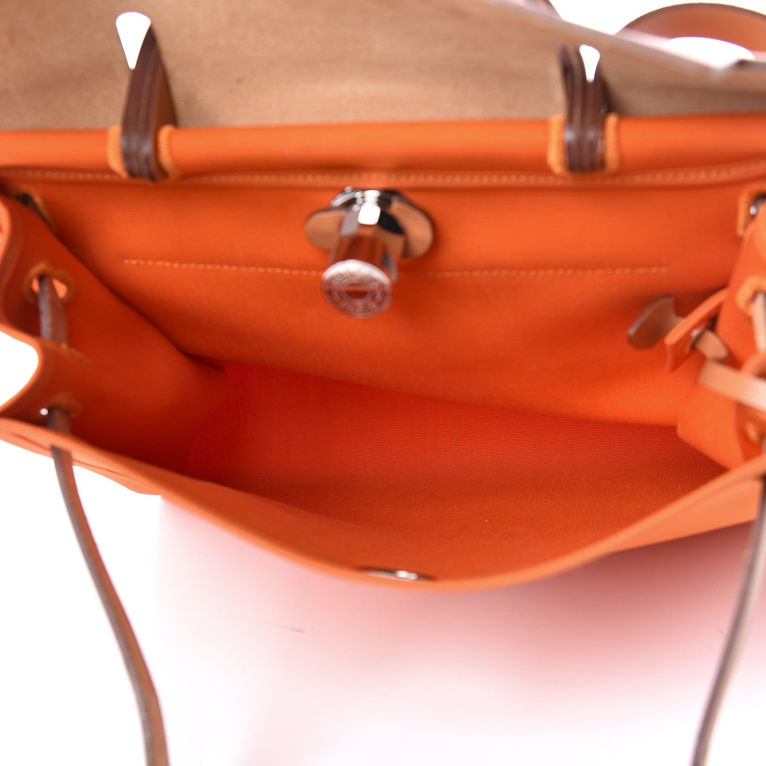 Hermes Vache Hunter Toile Herbag Zip 31 PM Orange 6 of 15