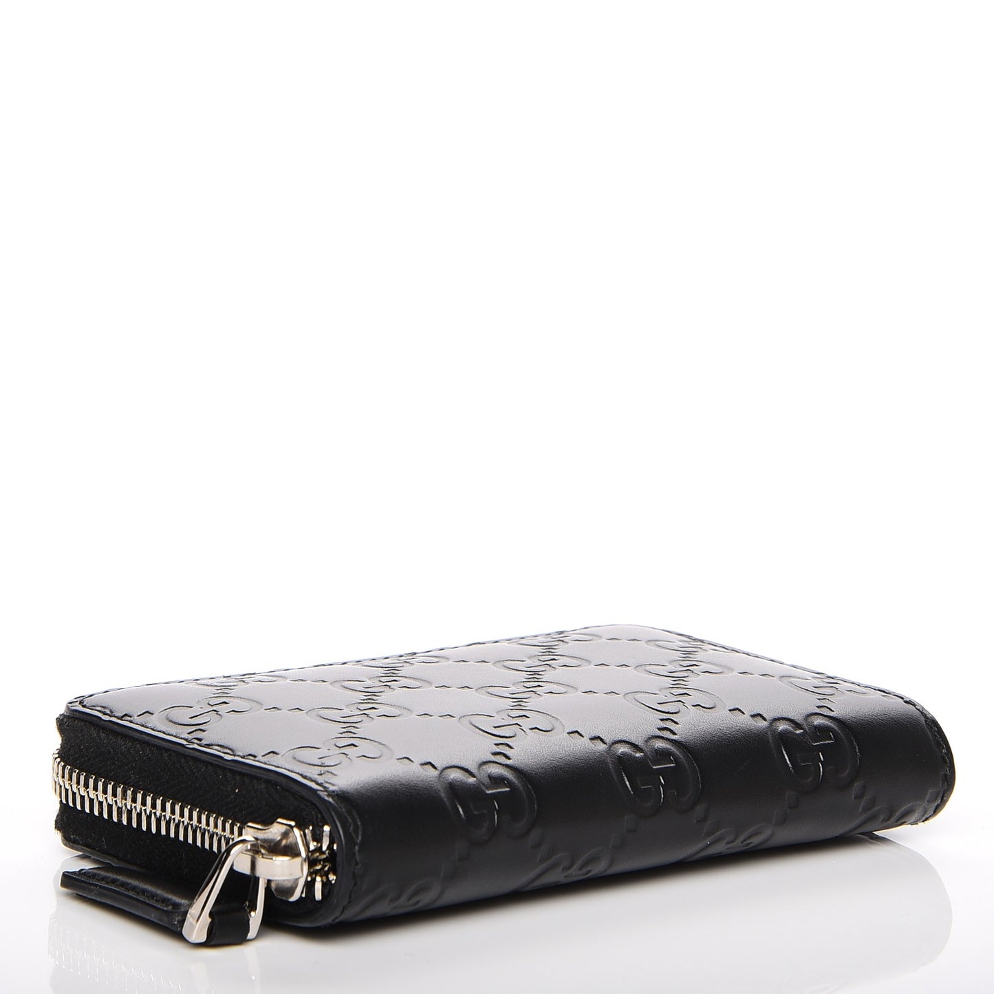 Guccissima Zip Around Card Case Black