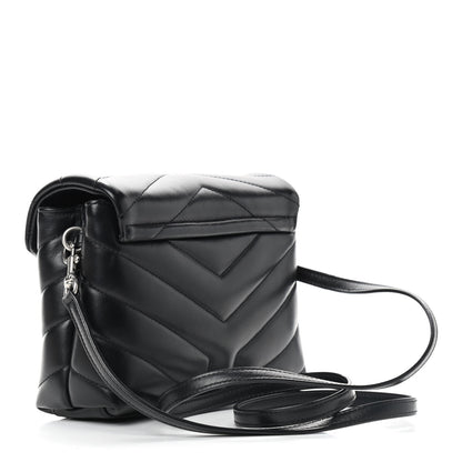 Saint Laurent Calfskin Y Quilted Monogram Toy Loulou Crossbody Bag Black 3 of 10