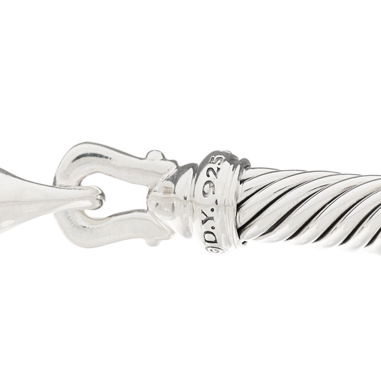 Sterling Silver Diamond 5mm Cable Buckle Bracelet