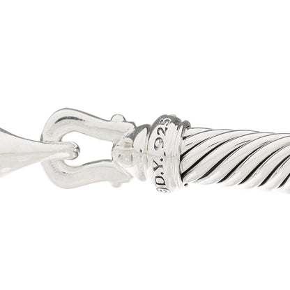 David Yurman Sterling Silver Diamond 5mm Cable Buckle Bracelet 3 of 4