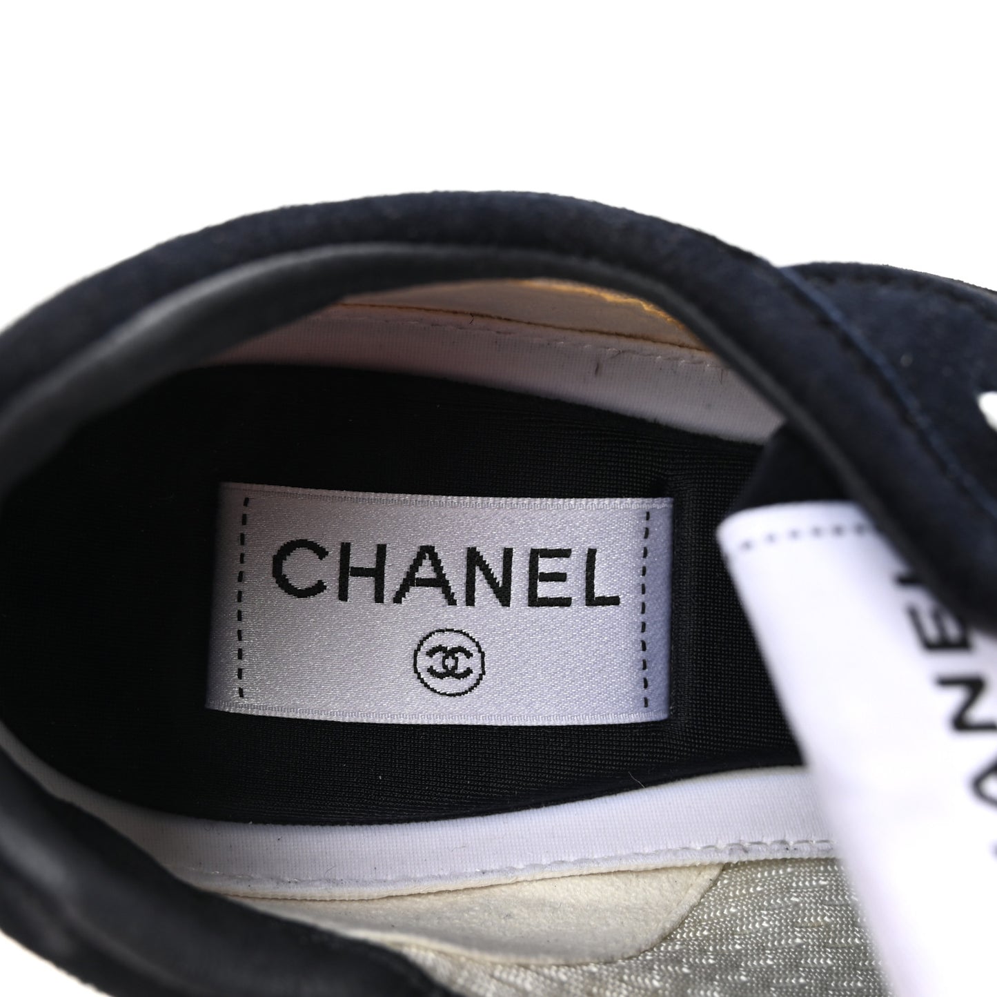 Fabric Suede Kidskin CC Sneakers 39 Dark Navy White
