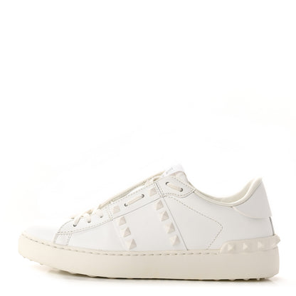 Valentino Garavani Calfskin Rockstud Untitled Open Sneakers 37 White 1 of 15