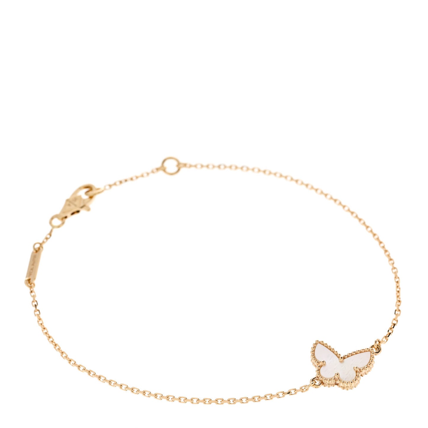 18K Yellow Gold Mother of Pearl Sweet Alhambra Butterfly Bracelet
