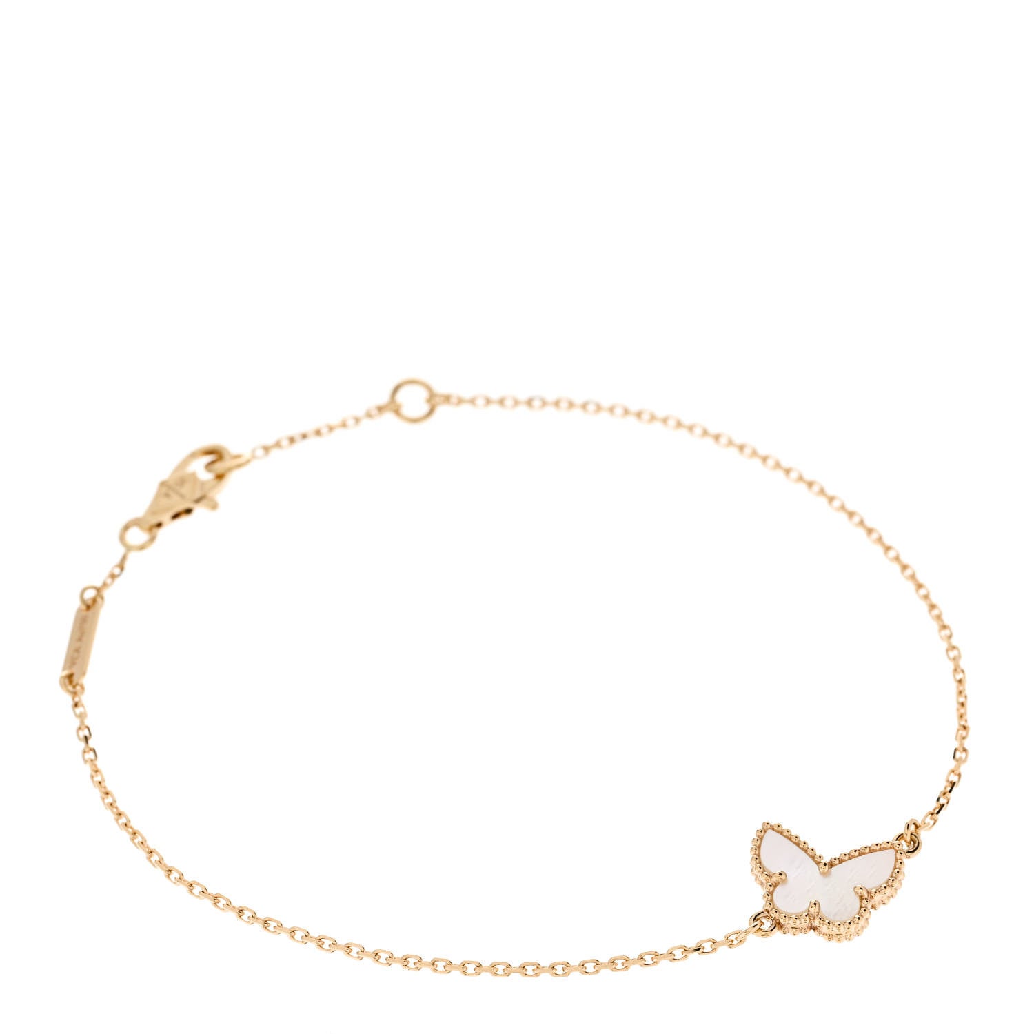 Van Cleef & Arpels 18K Yellow Gold Mother of Pearl Sweet Alhambra Butterfly Bracelet 1 of 5