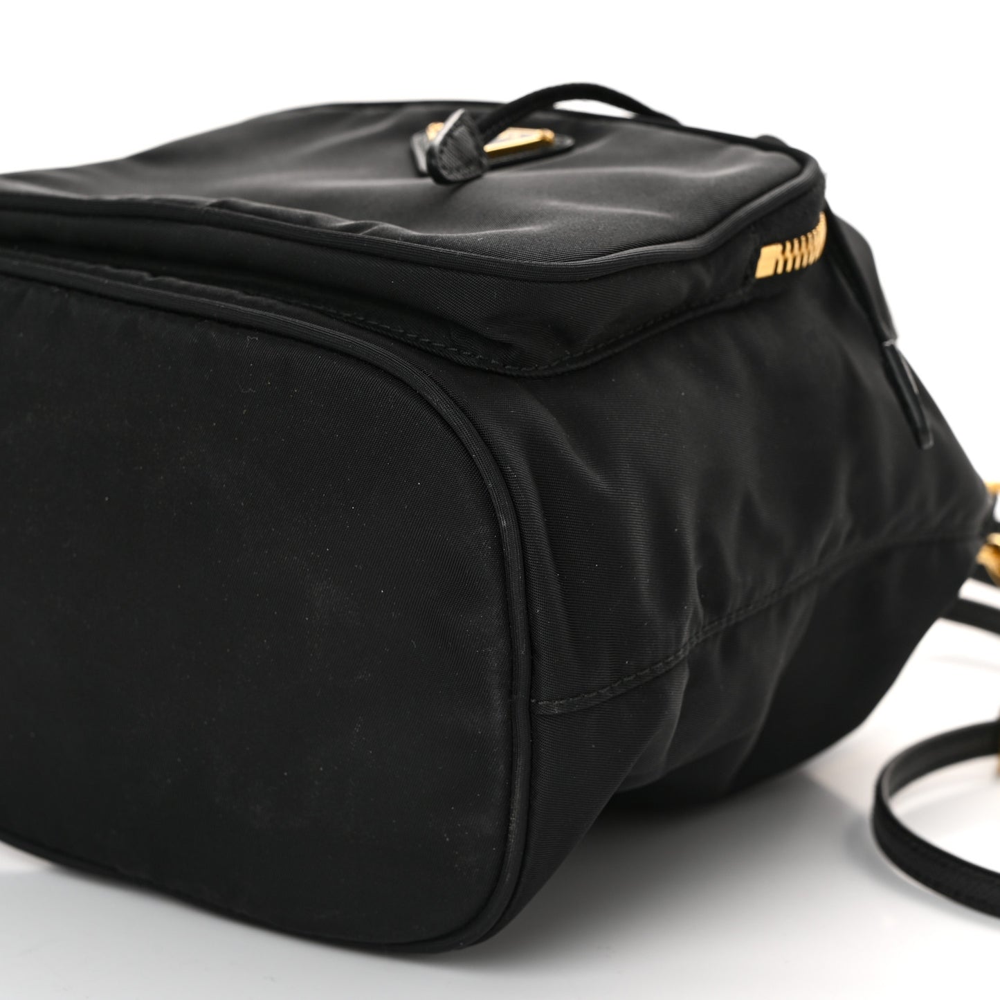 Saffiano Tessuto Nylon Mini Bucket Crossbody Bag Black