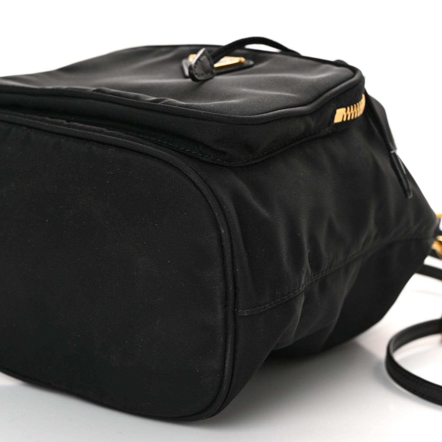 Prada Saffiano Tessuto Nylon Mini Bucket Crossbody Bag Black 9 of 11