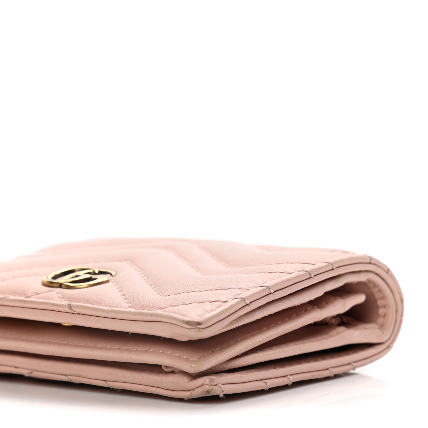 Calfskin Matelasse GG Marmont Card Case Wallet Perfect Pink
