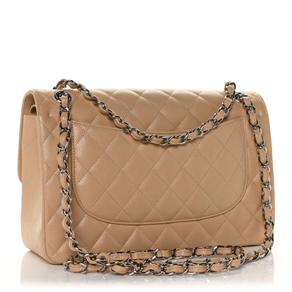 Chanel Caviar Quilted Jumbo Double Flap Beige 3 of 12