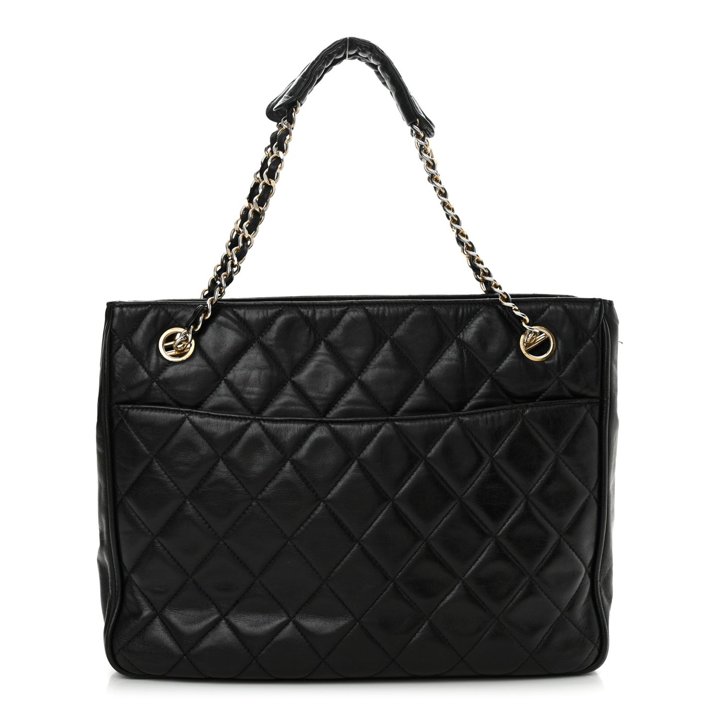 Lambskin Quilted Shoulder Bag Black