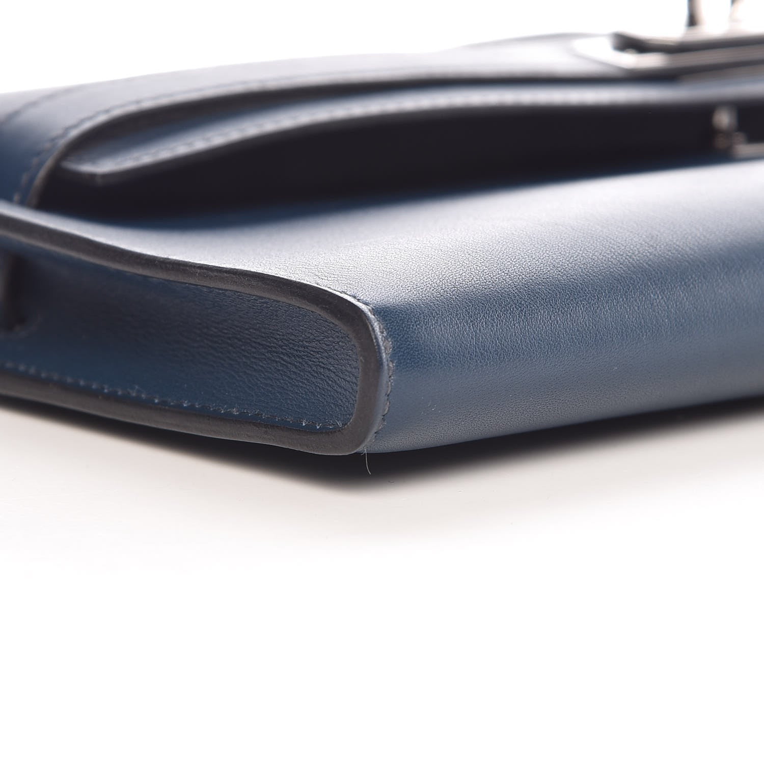 Hermes Swift Kelly Cut Clutch Pochette Bleu De Prusse 10 of 11