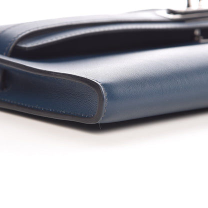 Hermes Swift Kelly Cut Clutch Pochette Bleu De Prusse 10 of 11
