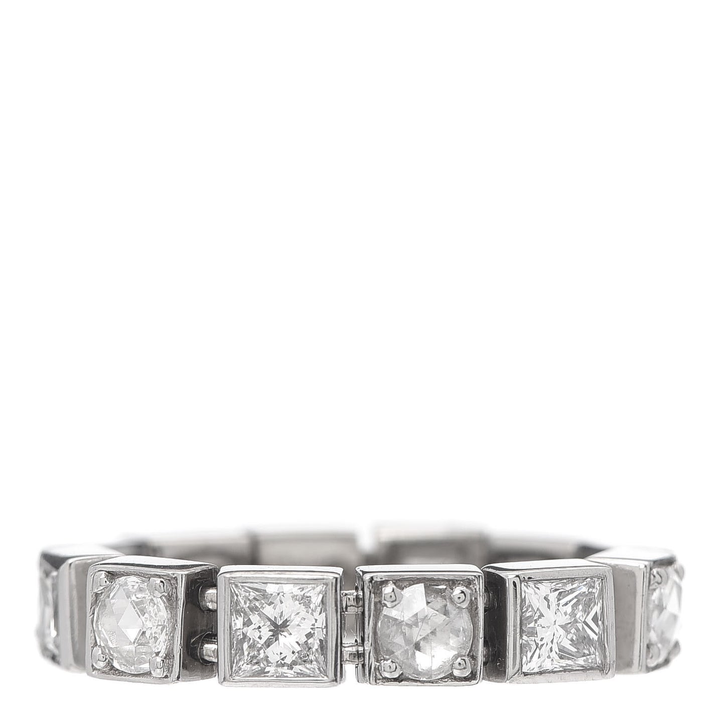 18K White Gold Diamond T Line Band Ring 47 4.25