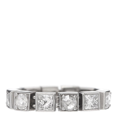Tiffany 18K White Gold Diamond T Line Band Ring 47 4.25 1 of 4
