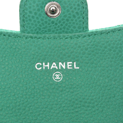 Chanel Iridescent Caviar Quilted Card Holder Turquoise 7 of 11