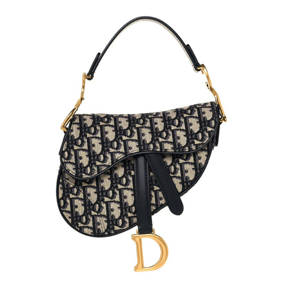 Christian Dior Oblique Mini Saddle Bag Blue 1 of 13
