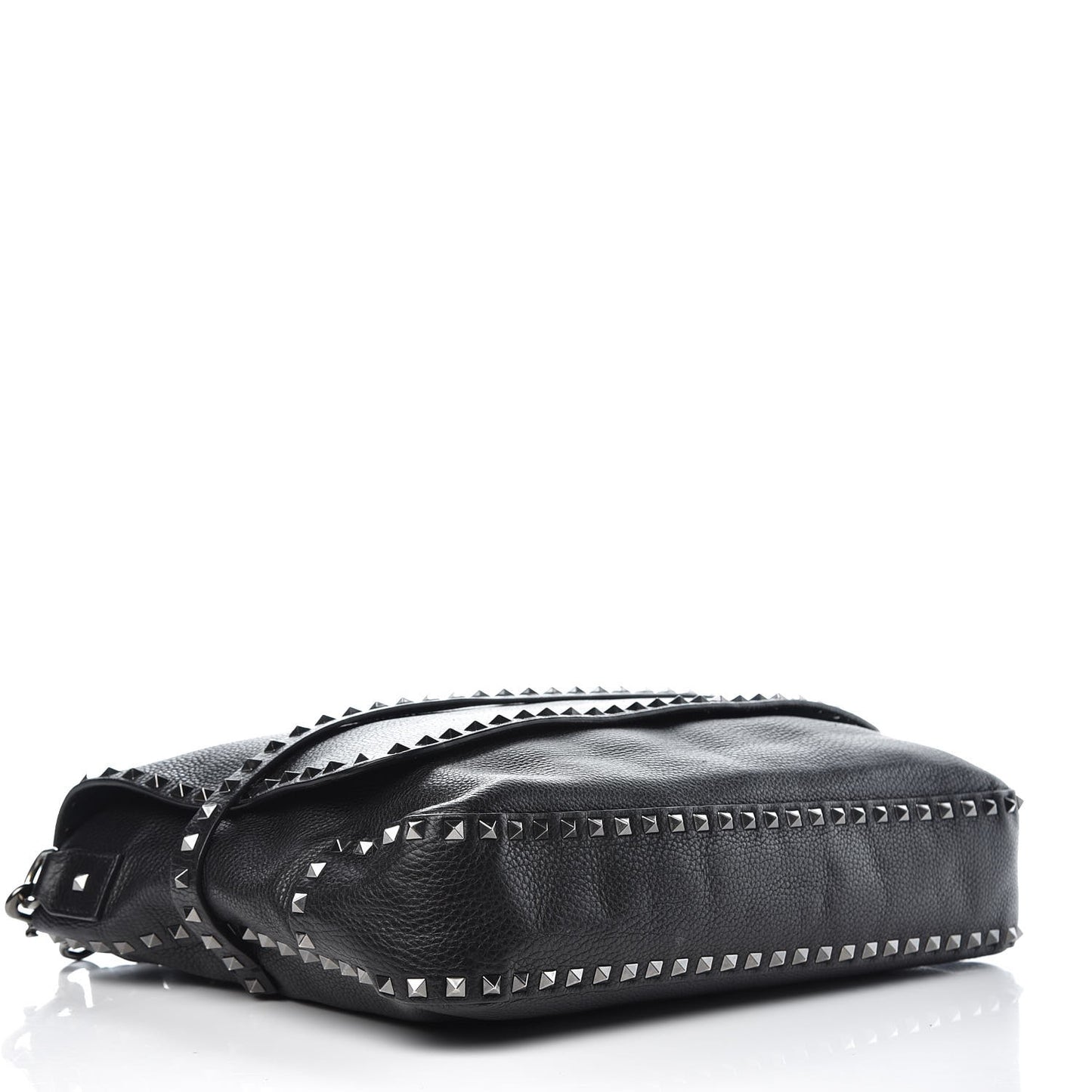 Alce Printed Calfskin Rockstud Messenger Black