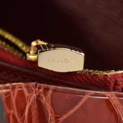 Hermes Shiny Alligator Kelly Longue Wallet Rouge H 5 of 16