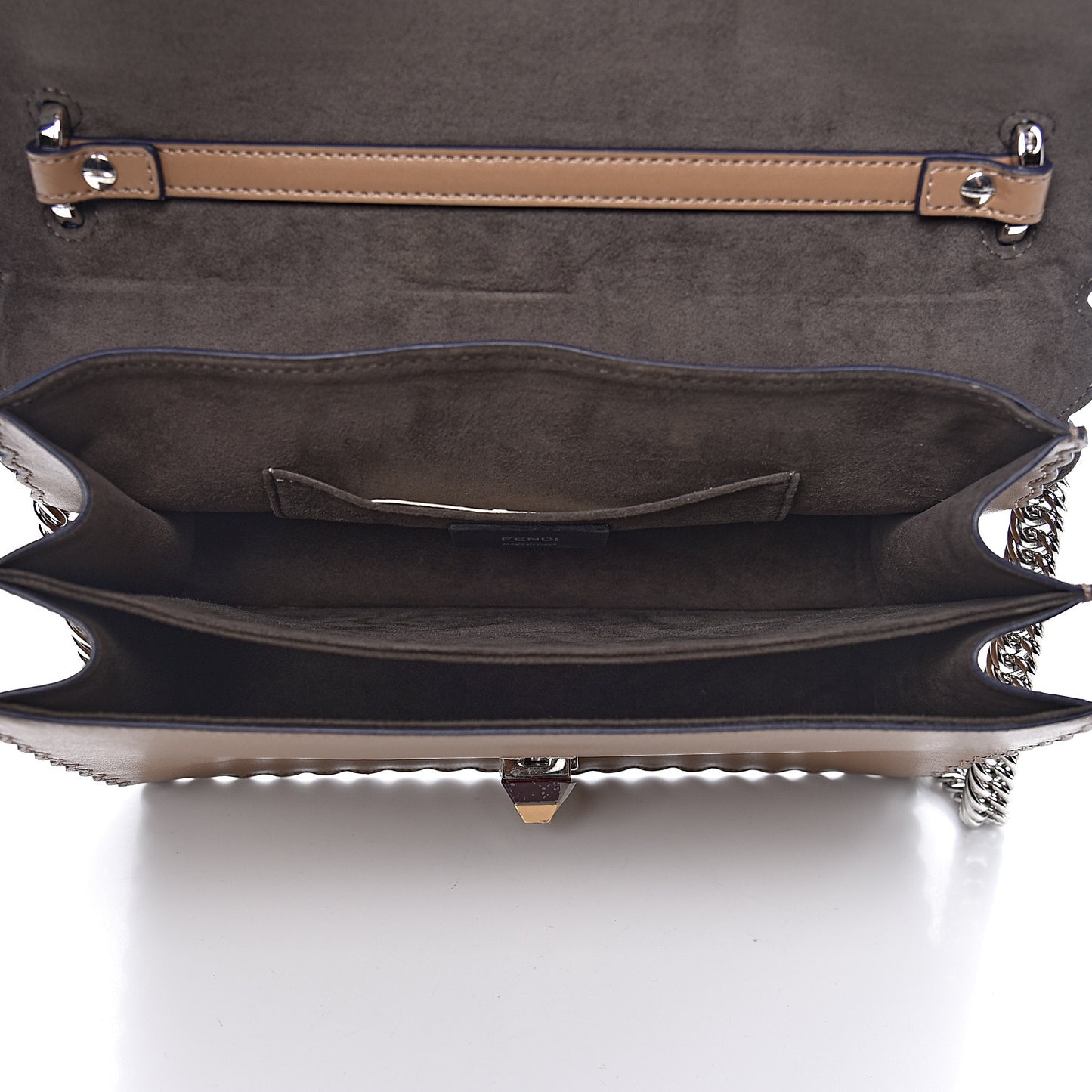 Vitello Liberty Scalloped Studded Kan I Shoulder Bag Sand