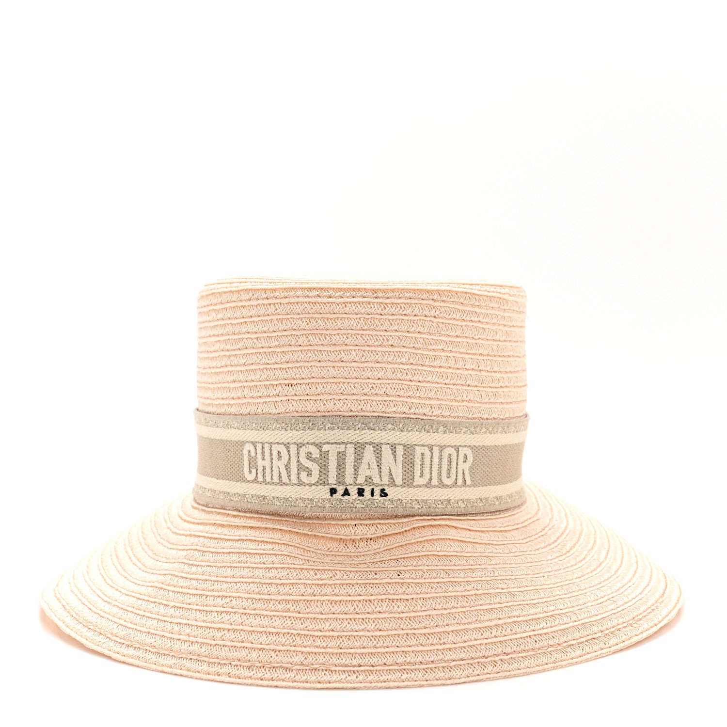 Christian Dior Straw Bucket Hat 57 Natural Rose Des Vents 1825752