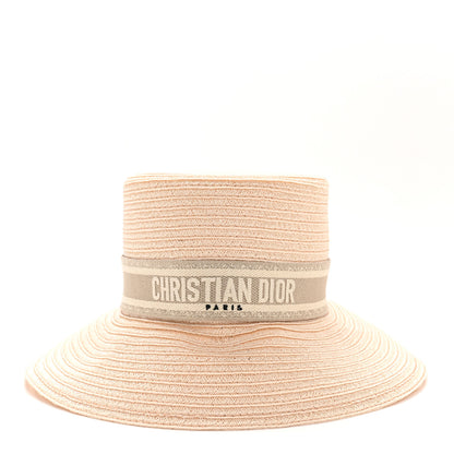 Christian Dior Straw Bucket Hat 57 Natural Rose Des Vents 3 of 8