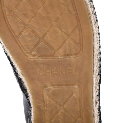 Chanel Lambskin Quilted CC Espadrilles 38 Black 7 of 11