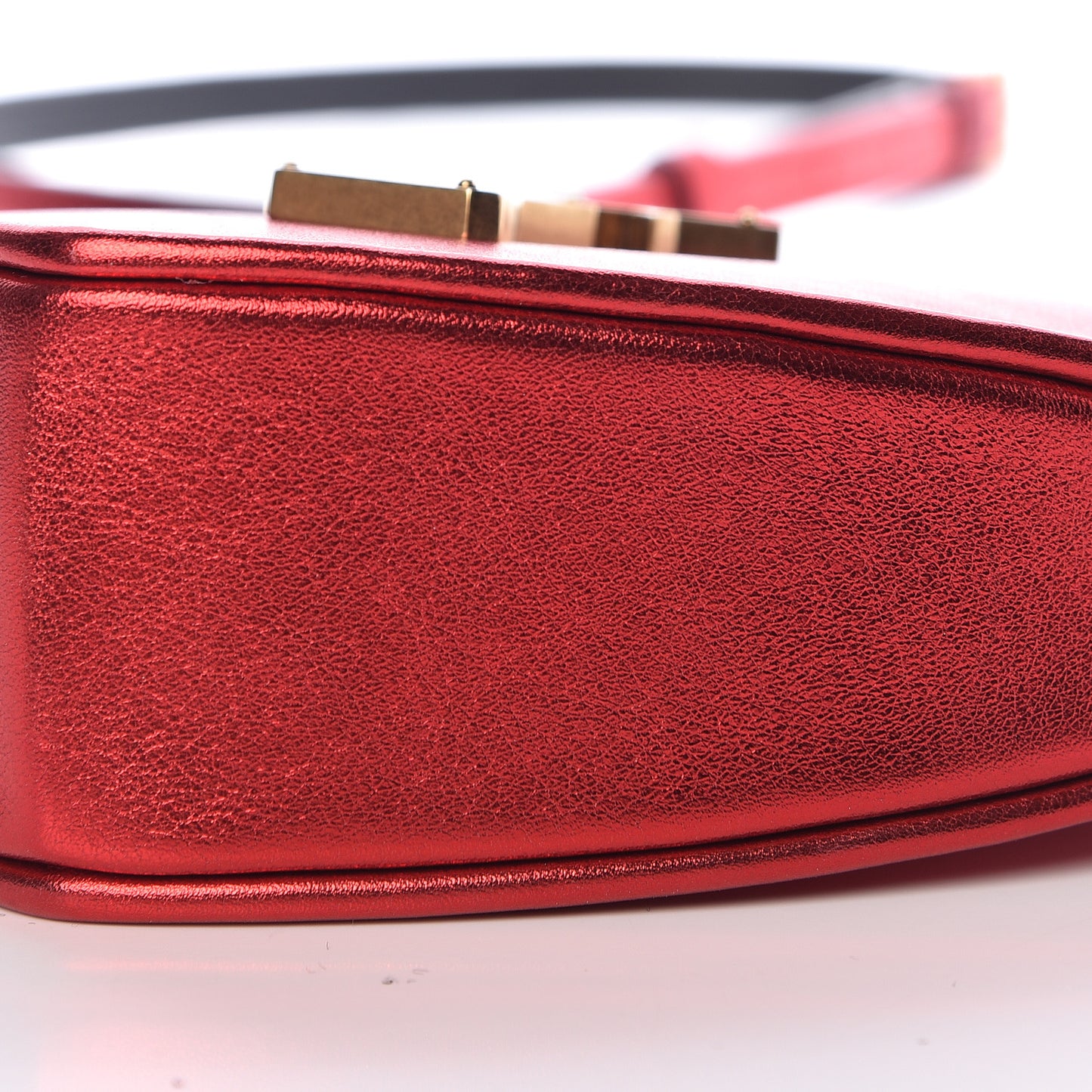 Metallic Calfskin Heart Monogram Crossbody Black Rouge