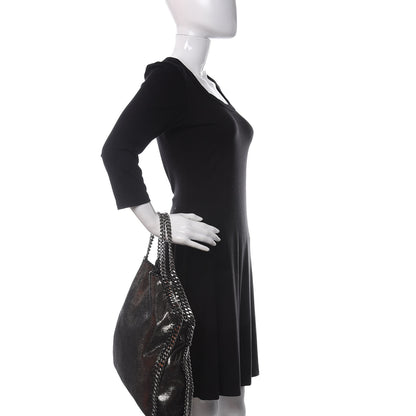 Stella McCartney Chamois Shiny Dotted Falabella Fold Over Tote Ruthenium 2 of 10