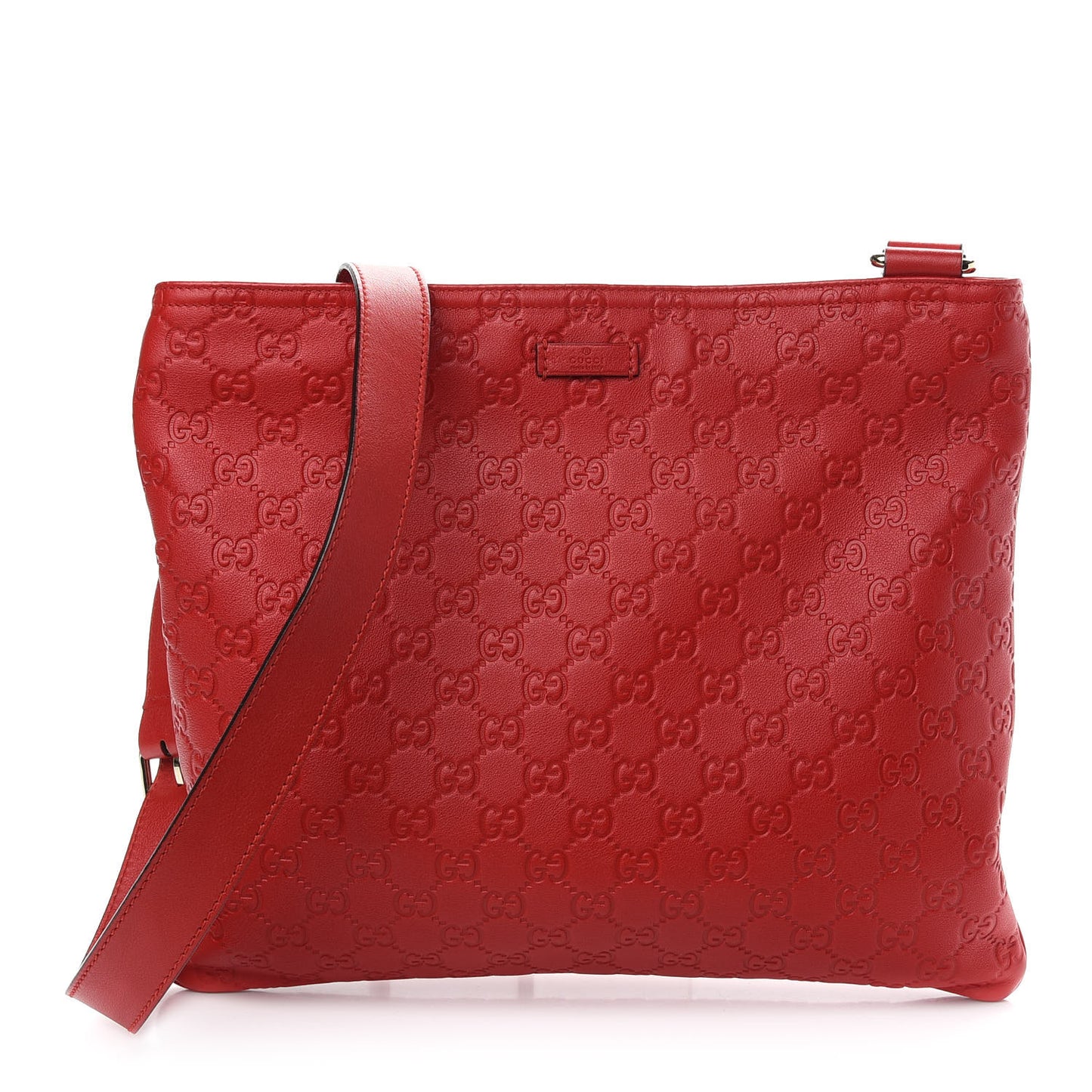 Guccissima Medium Flat Messenger Bag Red