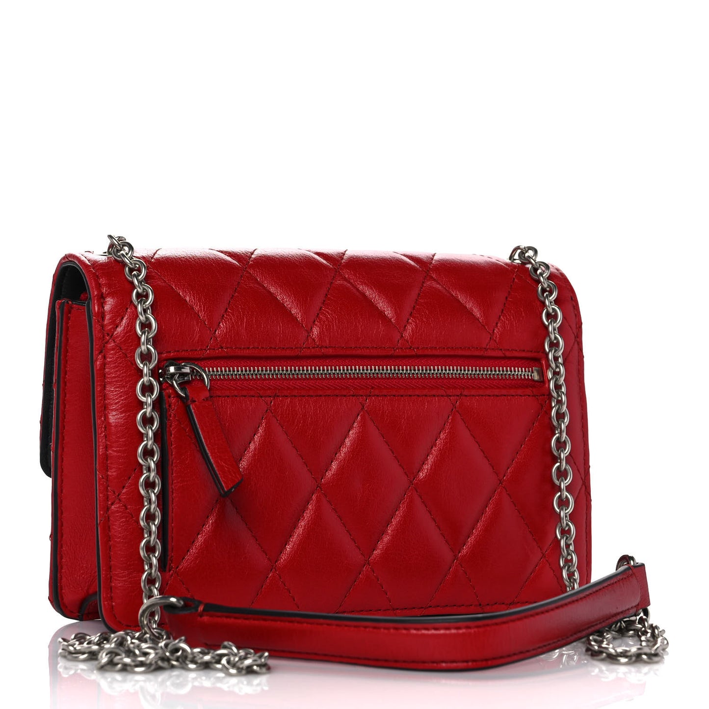 Shiny Buffalo Quilted Mini Darley Shoulder Bag Red