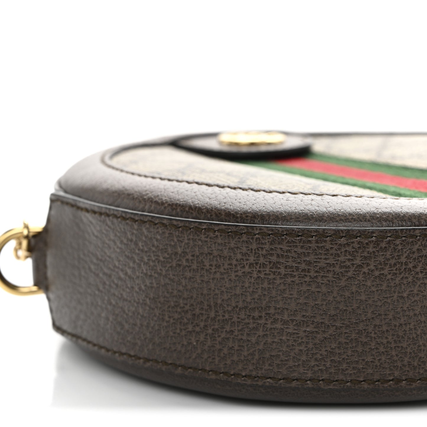 GG Supreme Monogram Web Mini Ophidia Round Shoulder Bag Brown