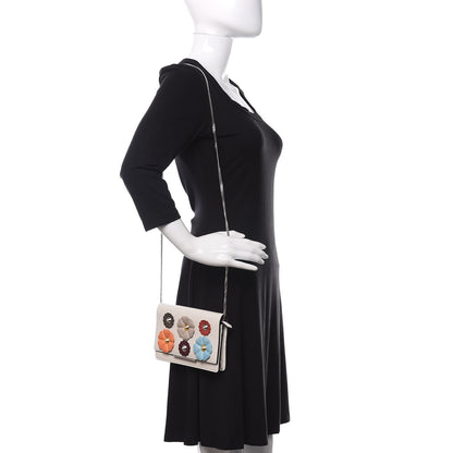 Fendi Vitello Century Lucido Nappa Flowerland Studded Tube Wallet On Chain White Ice Multicolor 2 of 11