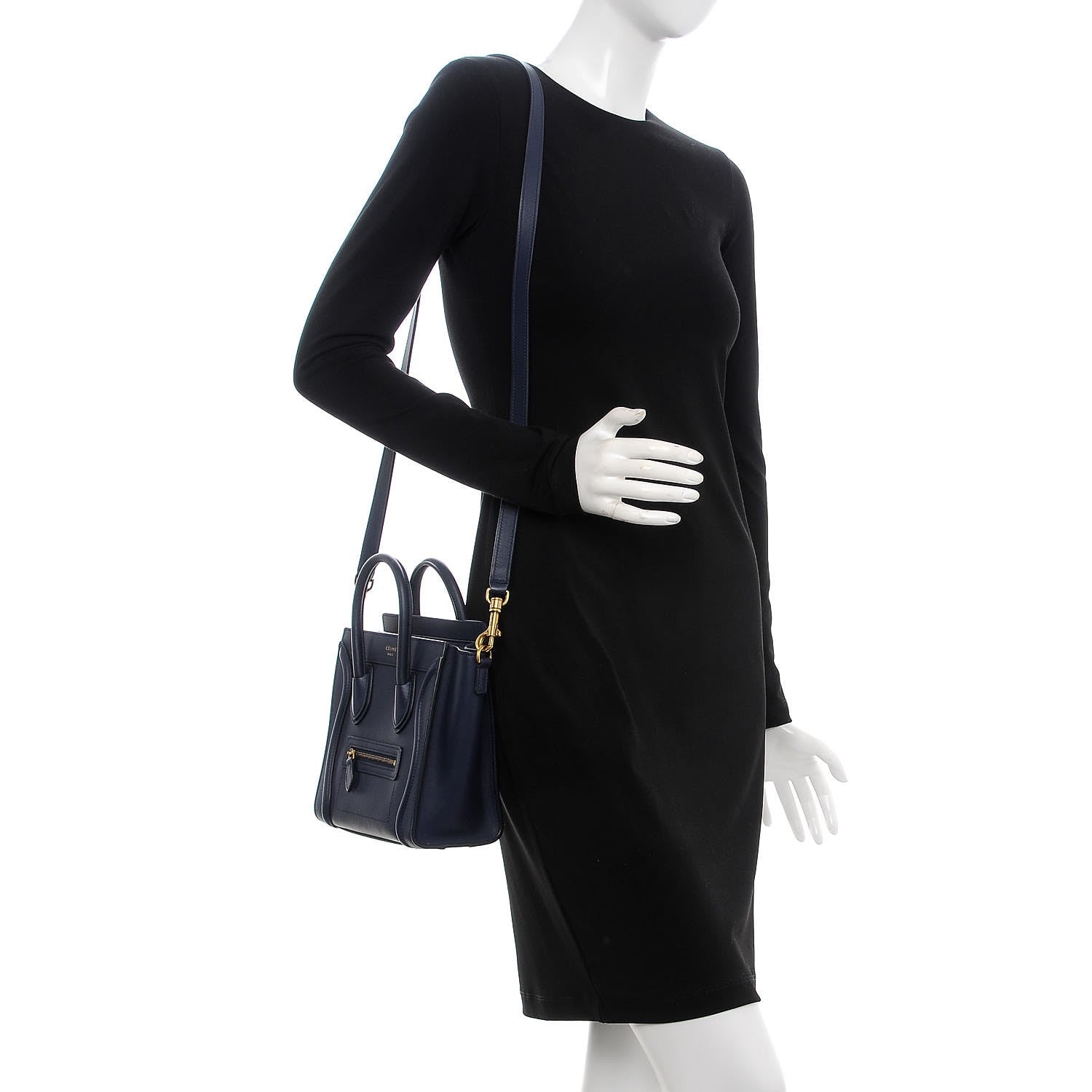 Celine Smooth Calfskin Nano Luggage Ink 2 of 10