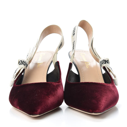 Christian Dior Velvet Ribbon J'Adior Slingback 65mm Pumps 39 Deep Amaranth 2 of 11