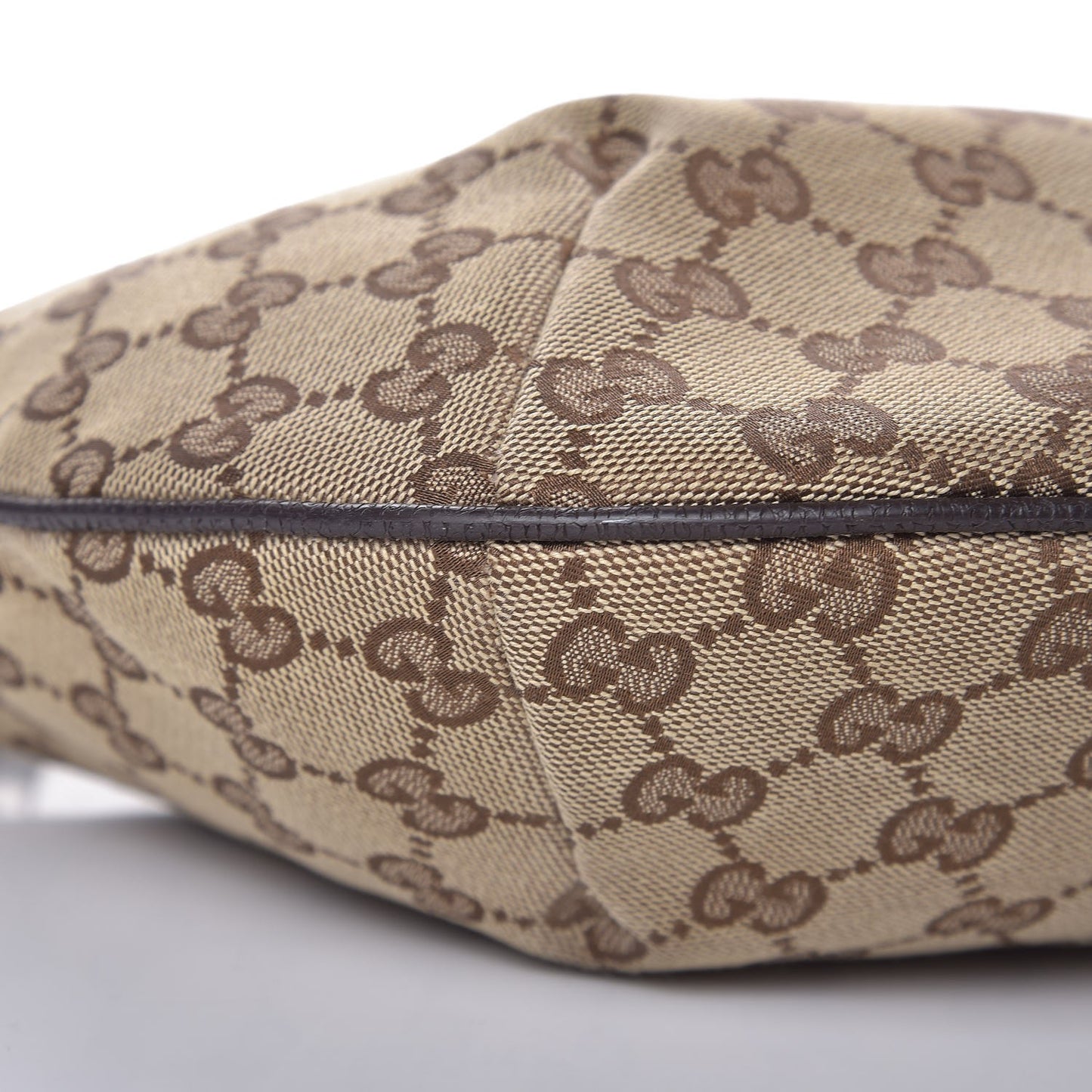 Monogram Web Medium Half Moon Hobo Dark Brown