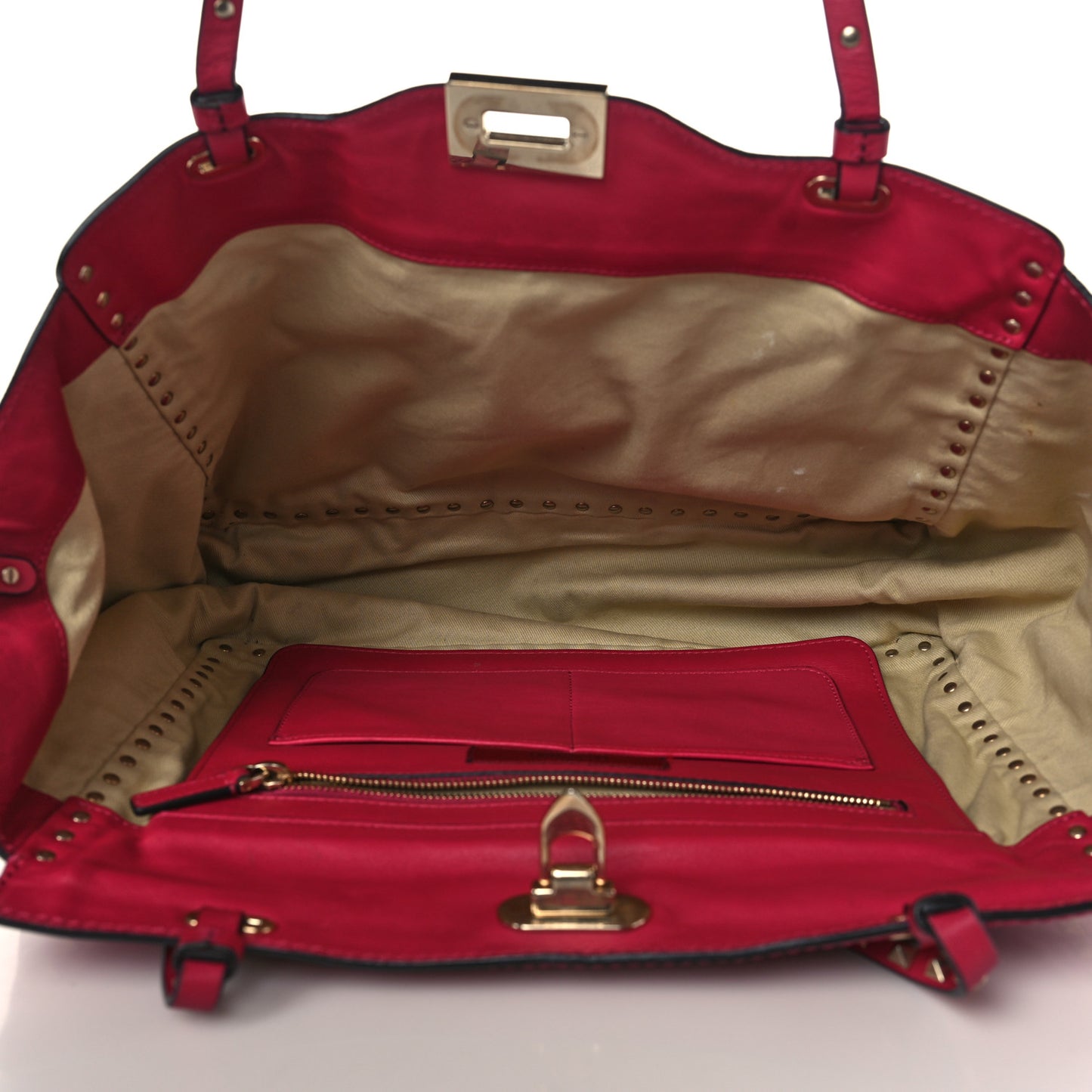 Vitello Medium Rockstud Tote Cyclamin