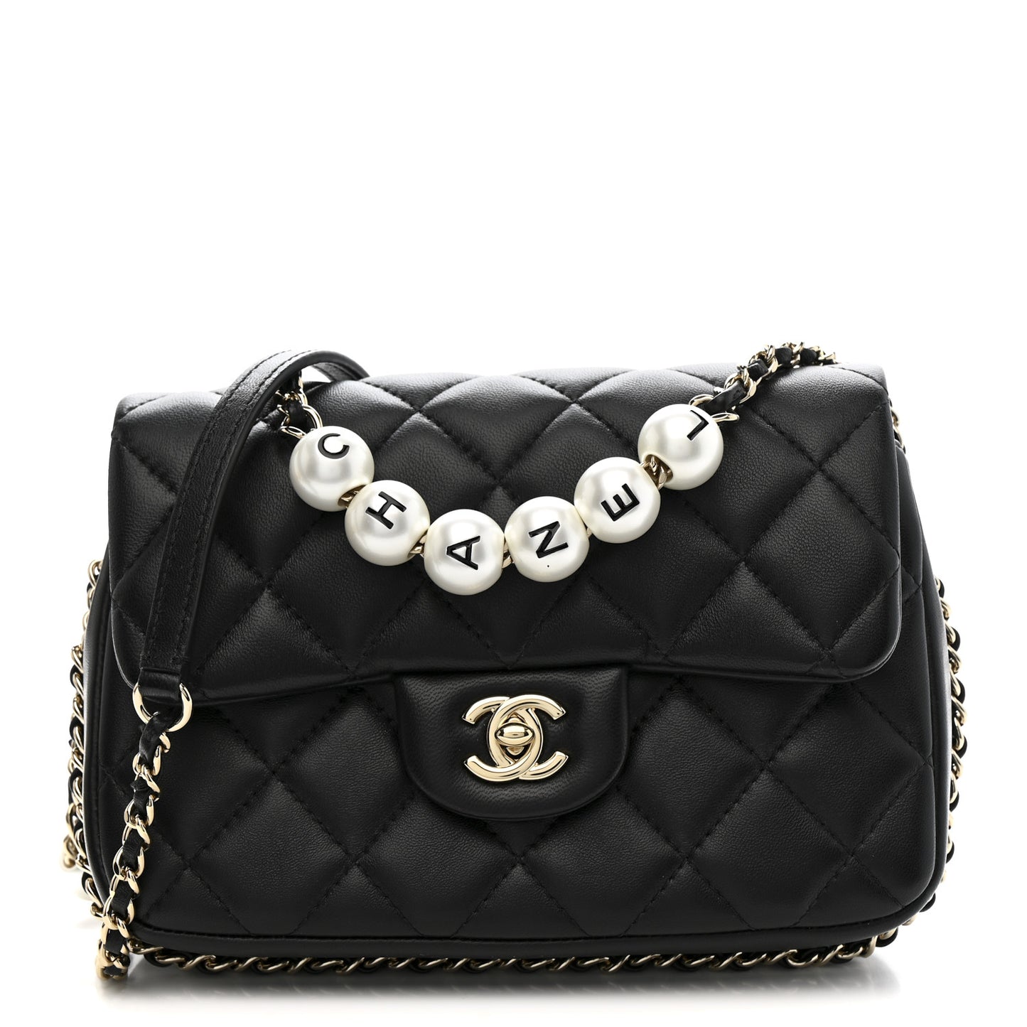 Lambskin Quilted Small My Precious Flap Black