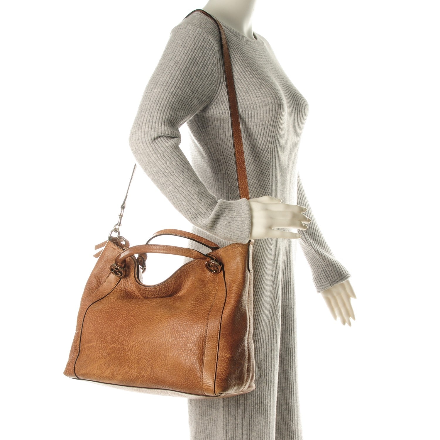 Gucci Pebbled Calfskin Medium Miss GG Top Handle Bag Light Cuir 2 of 10