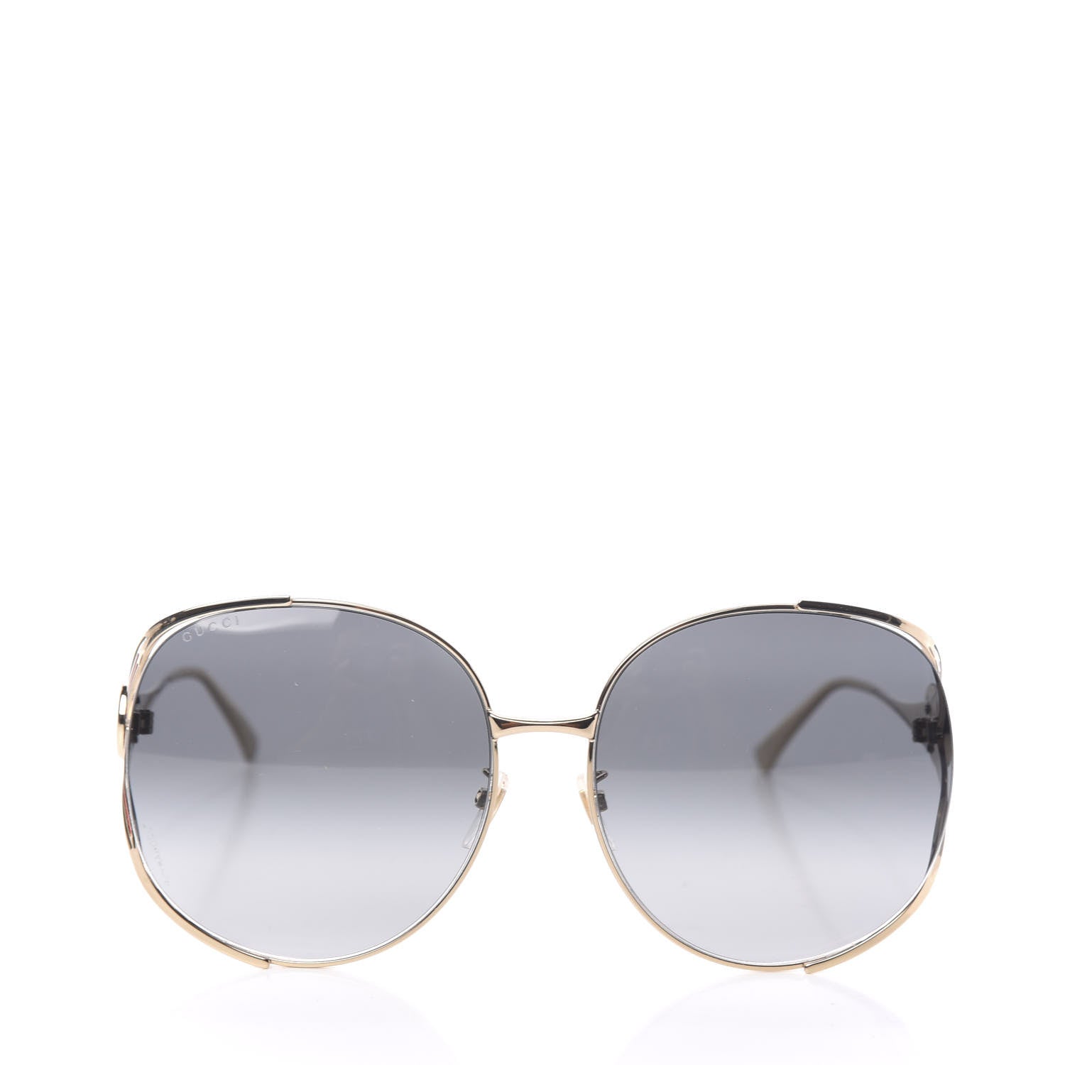 Gucci Metal Oversized Round Frame GG0225S Sunglasses Gold 2 of 7