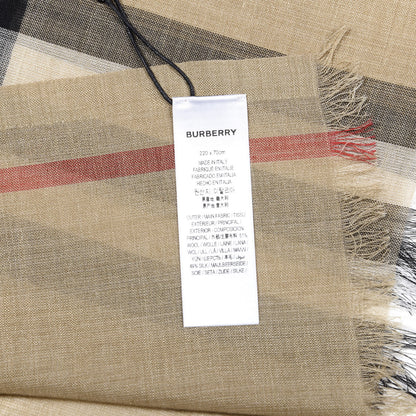 Burberry Wool Silk Gauze Giant Check Lightweight Scarf Camel 3 of 4