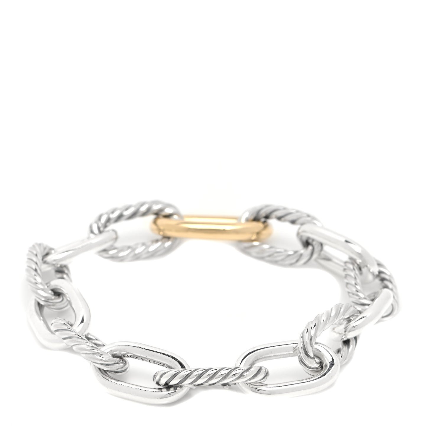 Sterling Silver 18K Yellow Gold 11mm Madison Chain Bracelet