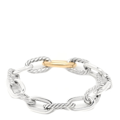 David Yurman Sterling Silver 18K Yellow Gold 11mm Madison Chain Bracelet 3 of 5
