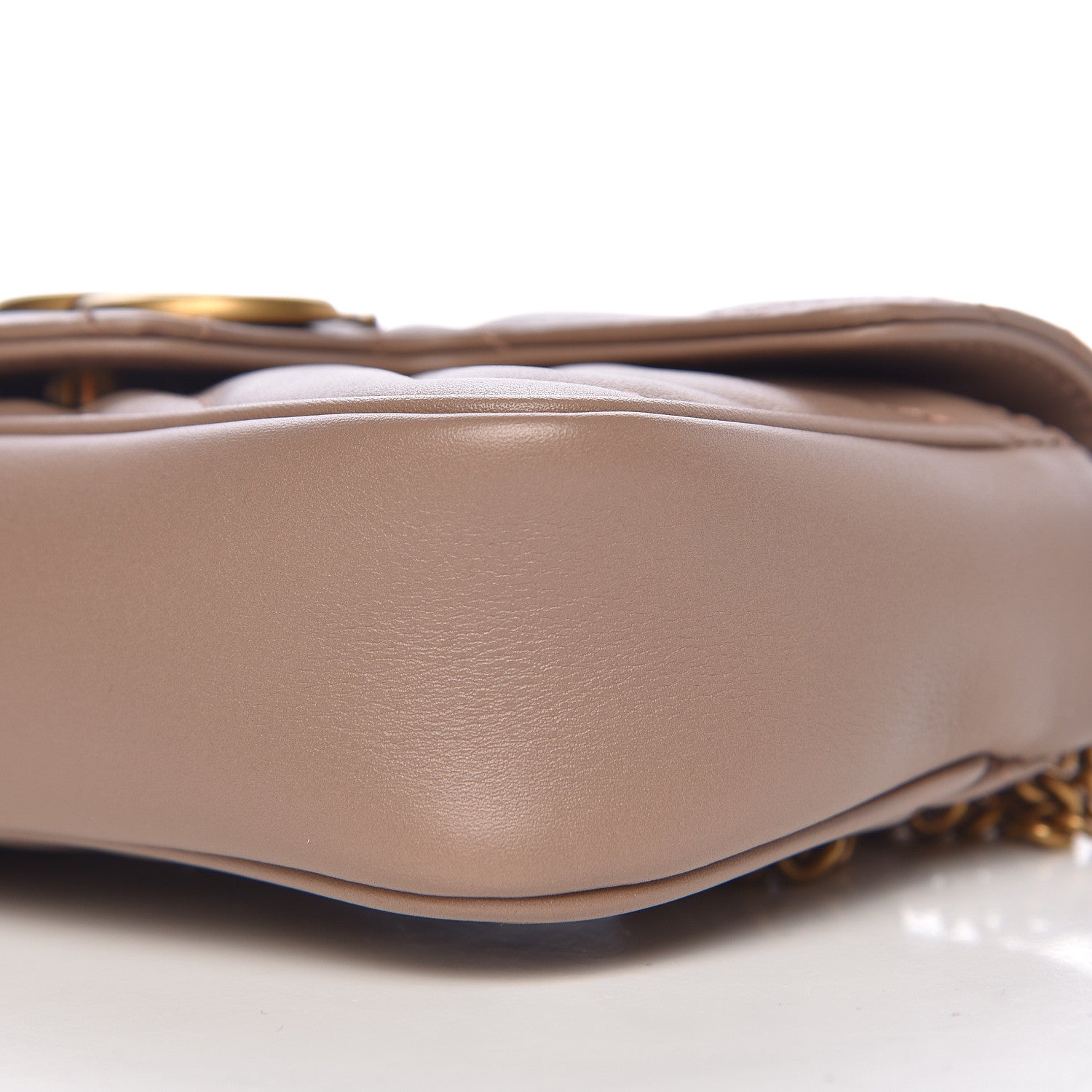 Gucci Calfskin Matelasse Super Mini GG Marmont Shoulder Bag Porcelain Rose 9 of 11