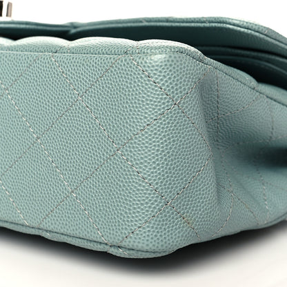 Chanel Caviar Quilted Medium Double Flap Green 5 of 12