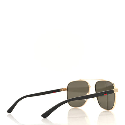 Gucci Acetate Aviator Web Sunglasses GG0422S Gold Black 4 of 7