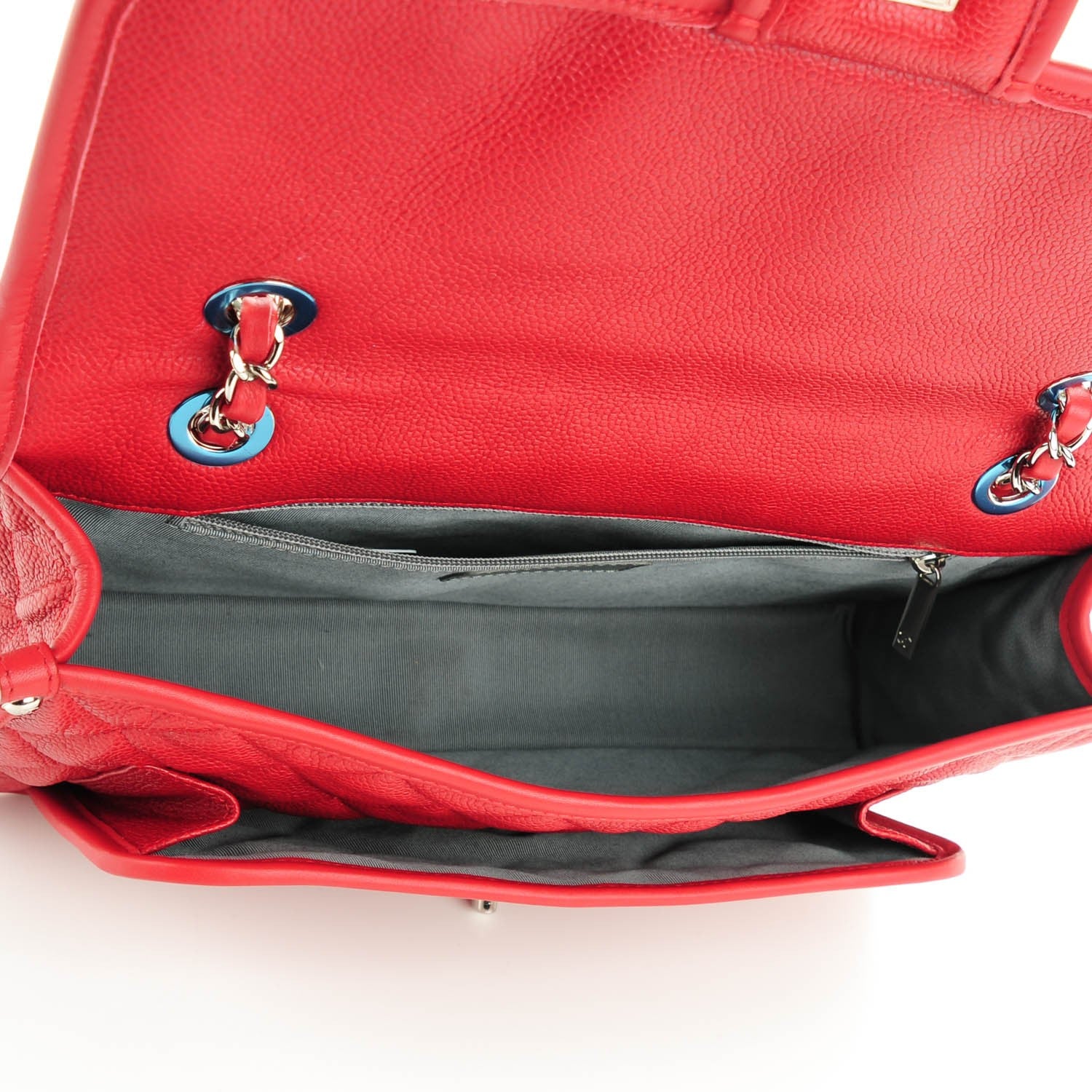 Chanel Caviar Quilted Medium French Riviera Flap Red 5 of 8