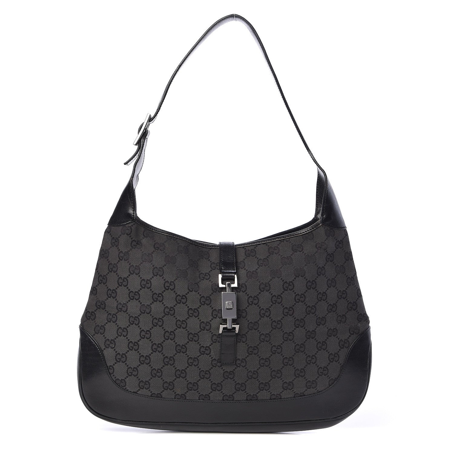 Gucci Monogram Jackie O Hobo Black 1 of 12