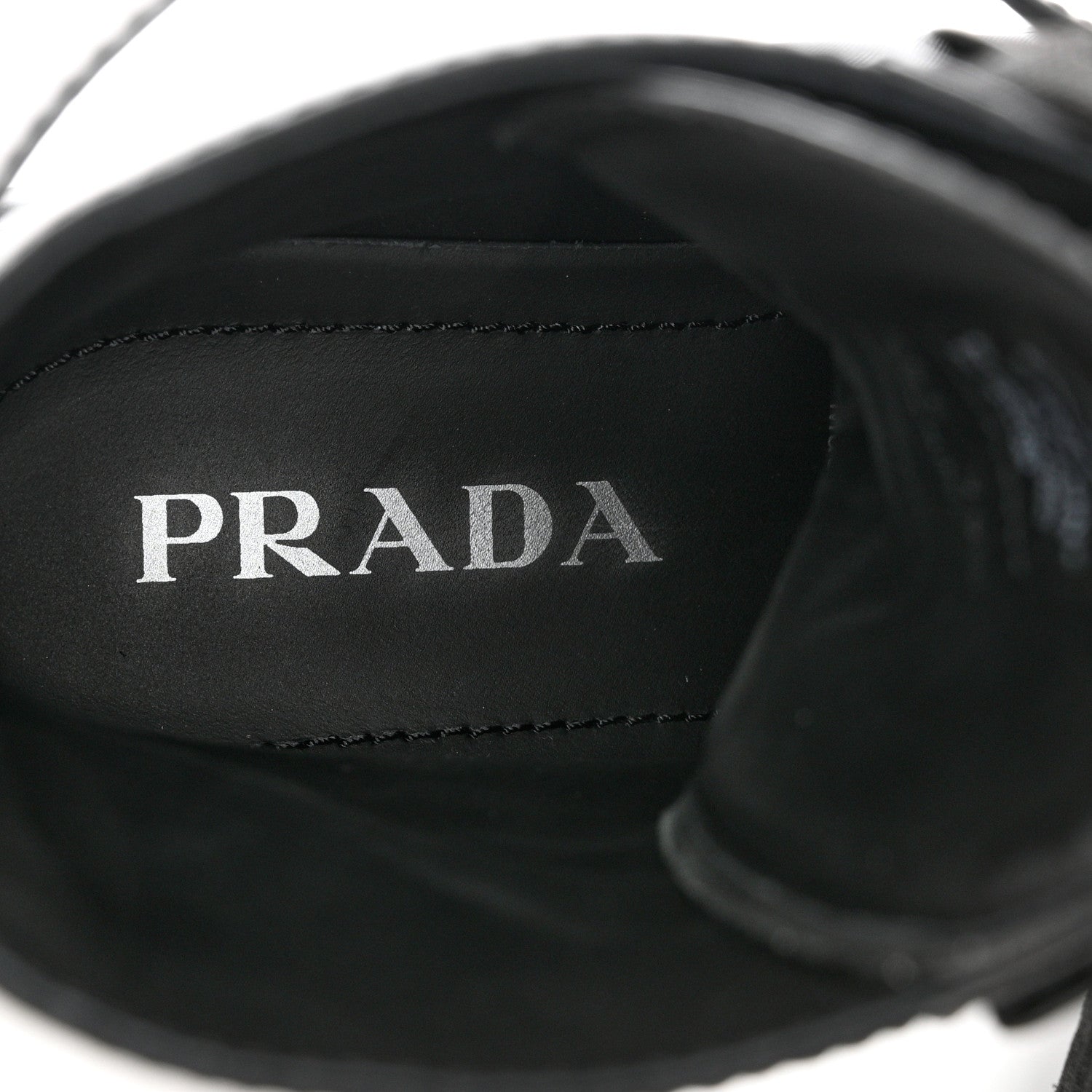 Prada Spazzolato Rois Re-Nylon Metal Triangle Logo Monolith Pouch Pocket 55mm Boots 39.5 Black 7 of 9