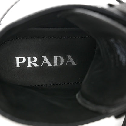 Prada Spazzolato Rois Re-Nylon Metal Triangle Logo Monolith Pouch Pocket 55mm Boots 39.5 Black 7 of 9